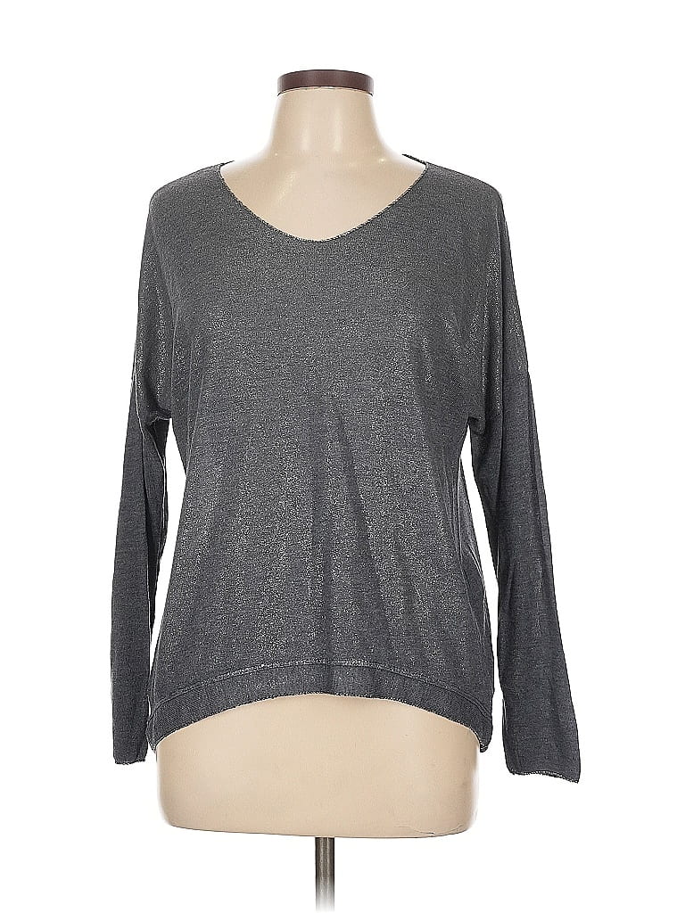 Pre-owned Gigi Moda Long Sleeve T-shirt In Gray