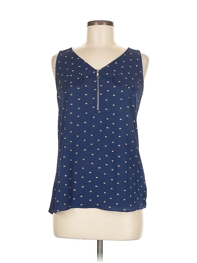 Pre-owned Fortune + Ivy Sleeveless Blouse In Blue