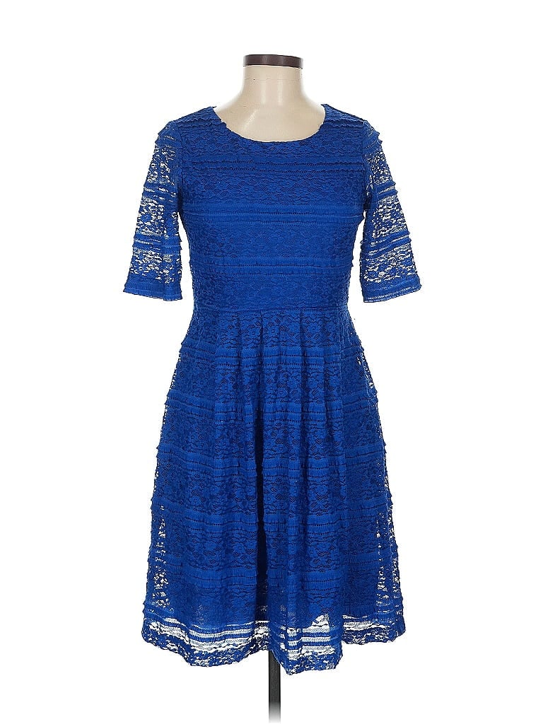 Pre-owned En Focus Studio Cocktail Dress In Blue