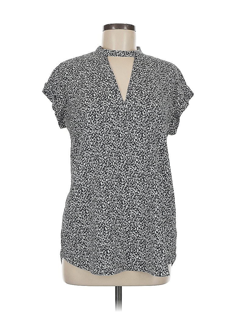 Pre-owned Express Short Sleeve Blouse In Gray