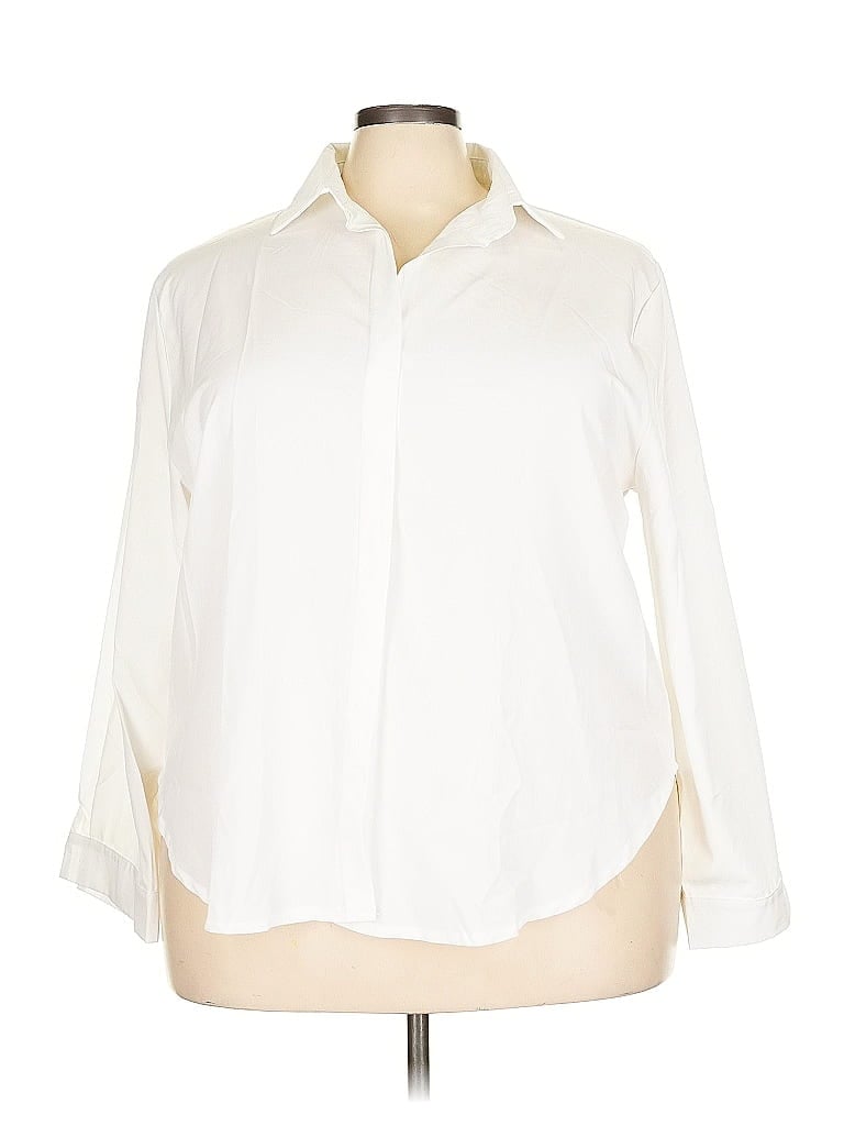 Pre-owned Unbranded 3/4 Sleeve Blouse In White