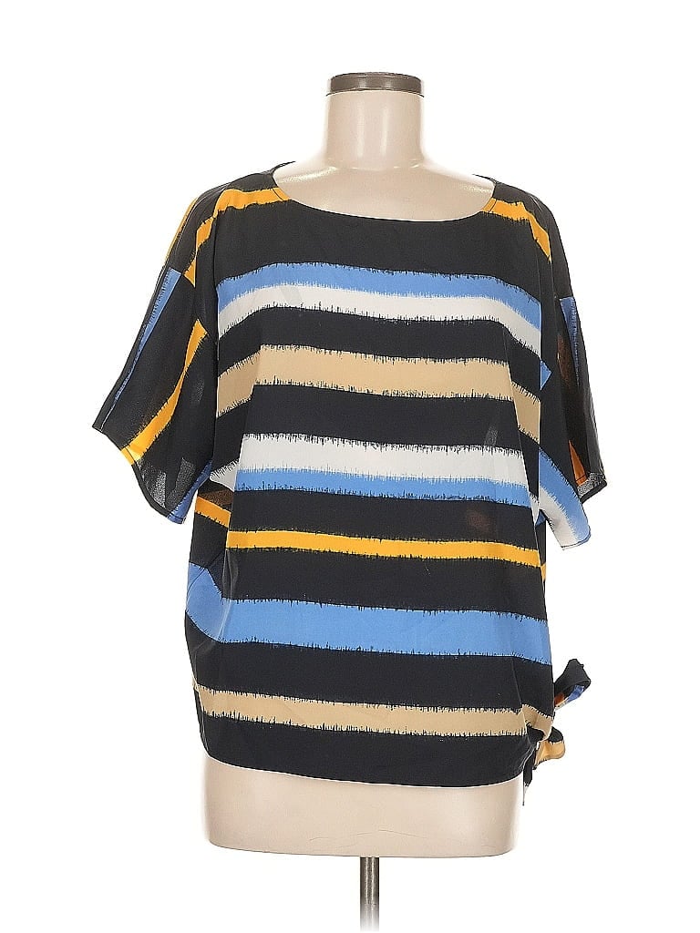 Pre-owned Michael Michael Kors Short Sleeve Top Blue Boatneck Tops