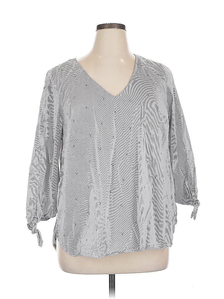 Pre-owned Dalia 3/4 Sleeve Blouse In Gray