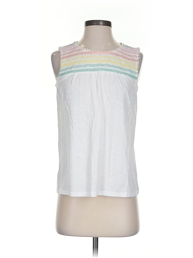 Pre-owned Ann Taylor Loft Sleeveless Top White Halter Neckline Tops