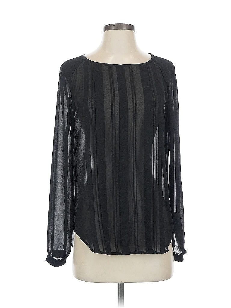 Pre-owned Ann Taylor Loft Long Sleeve Blouse In Black