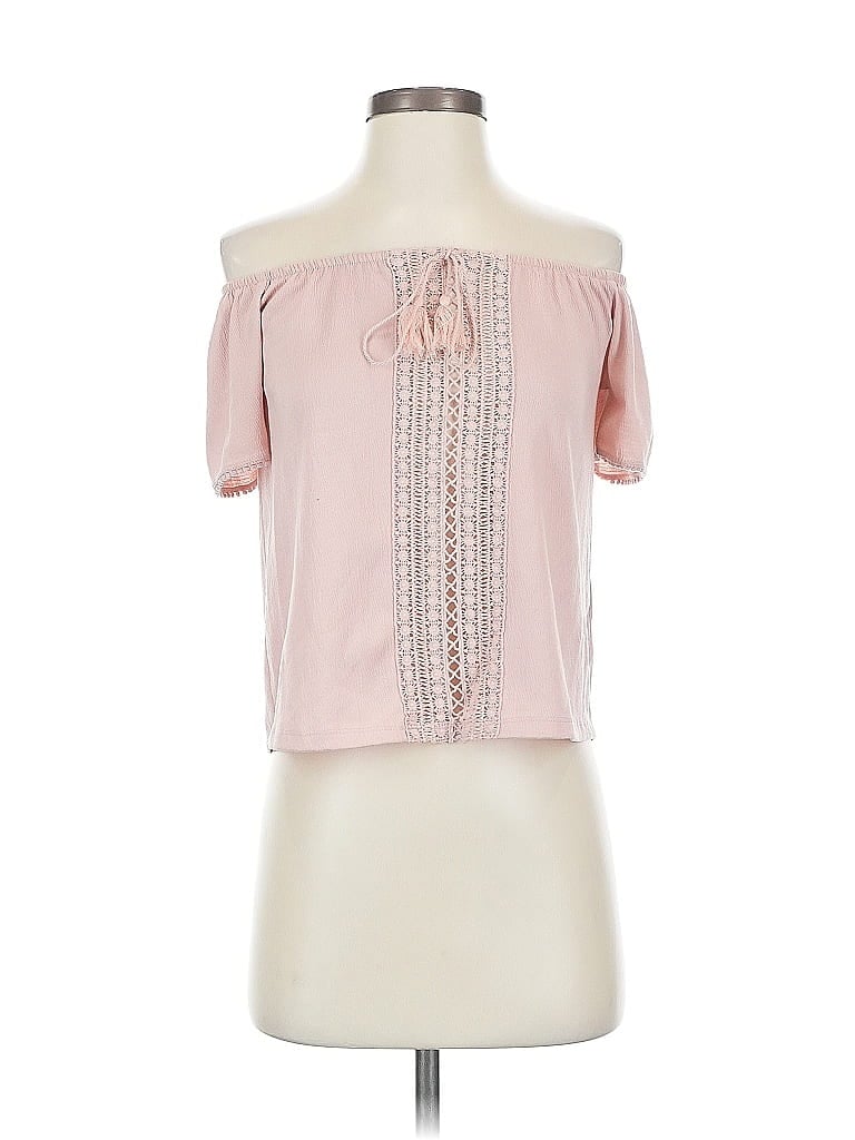 Pre-owned Divided By H&m Short Sleeve Blouse In Pink