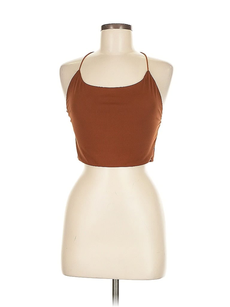 UNBRANDED Pre-owned Tank Top Brown Halter Neckline Tops