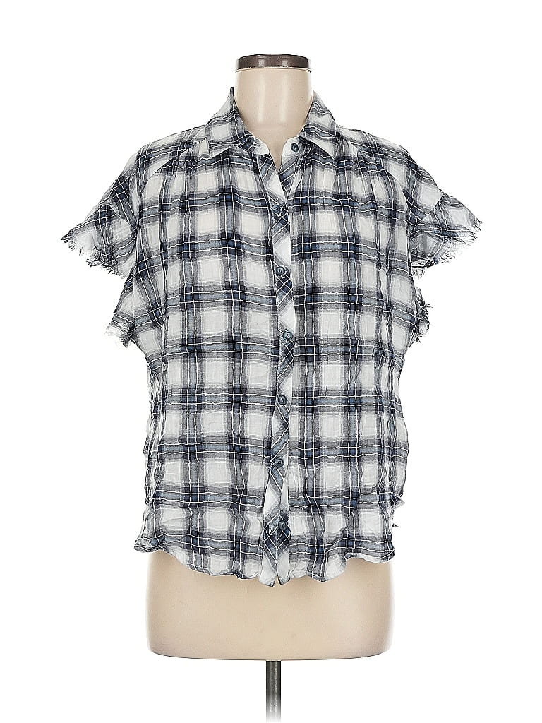 Pre-owned Maven West Short Sleeve Blouse In Gray
