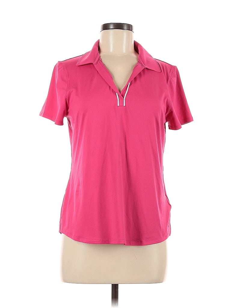 Pre-owned Puma Short Sleeve Polo Shirt In Pink