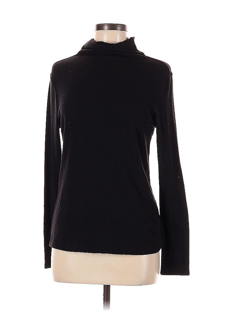 Pre-owned Marled Essentials Long Sleeve Top Black Turtleneck Tops