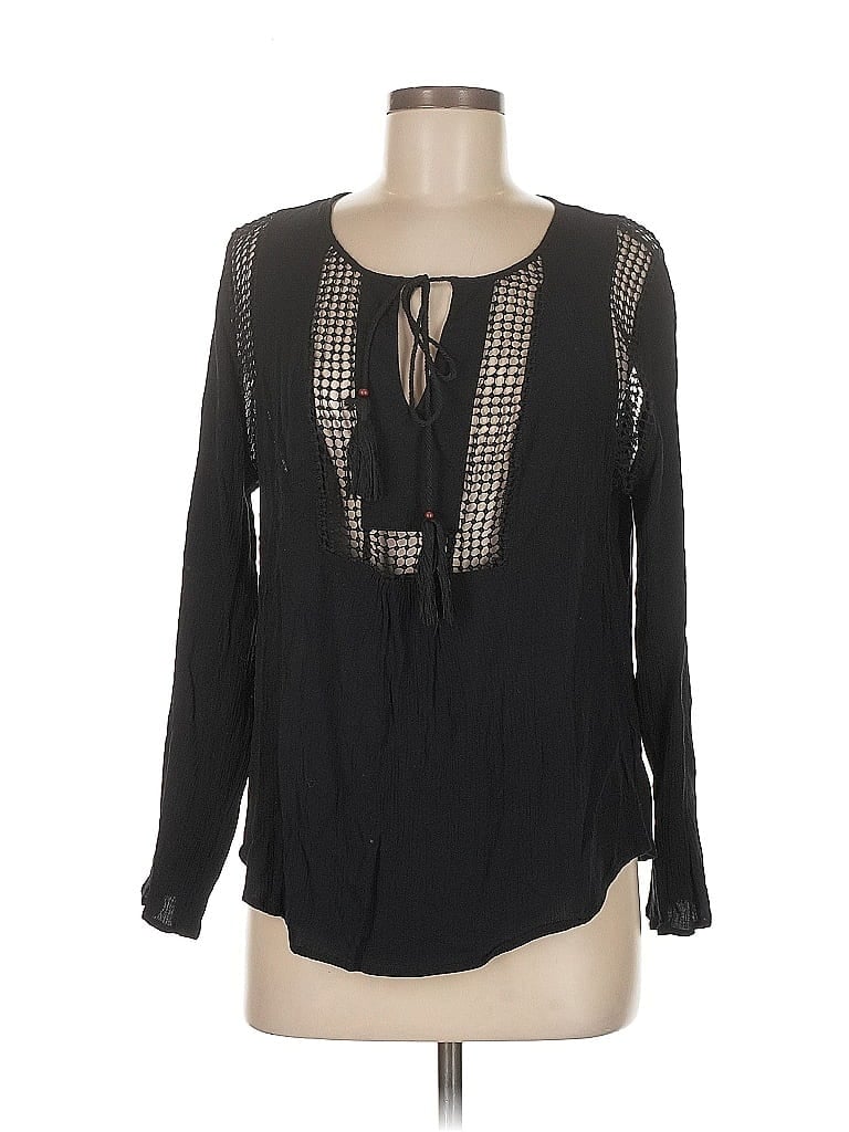Pre-owned Joseph A Long Sleeve Blouse In Black