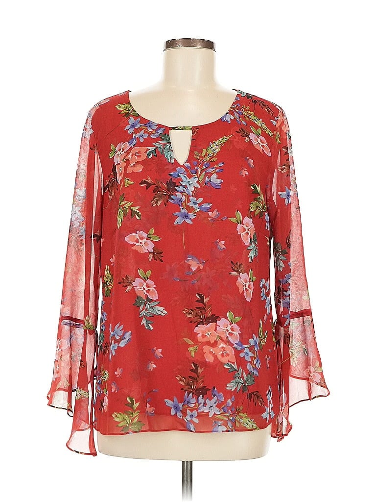CABI Pre-owned Long Sleeve Blouse In Red