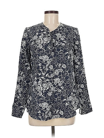 Garnet Hill Long Sleeve Silk Top (view 1)