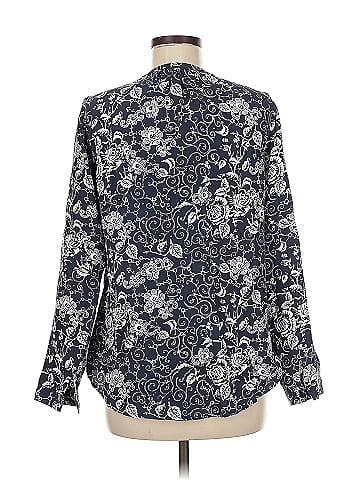 Garnet Hill Long Sleeve Silk Top (view 2)