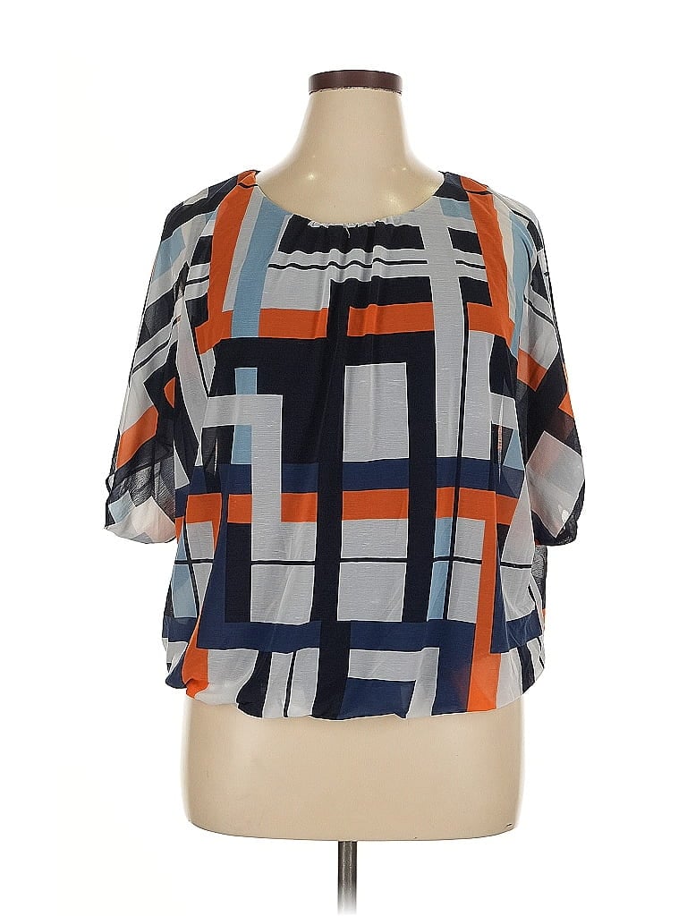 ALFANI Pre-owned Short Sleeve Blouse In Orange