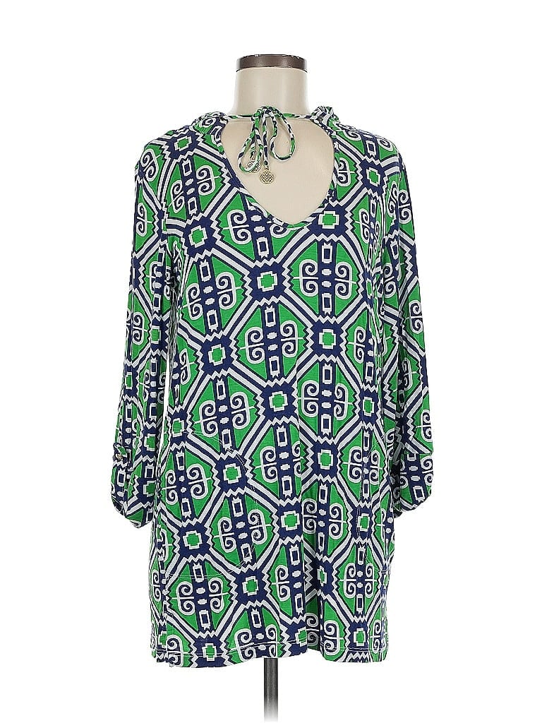 Pre-owned Macbeth Collection By Margaret Josephs 3/4 Sleeve Blouse In Green