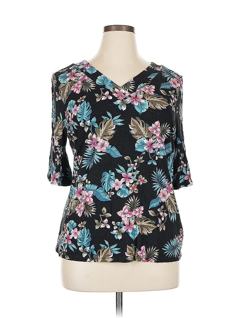 COMO BLU Pre-owned 3/4 Sleeve Blouse In Black