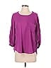 Melissa McCarthy Seven7 100% Polyester Purple 3/4 Sleeve Blouse Size S - photo 1