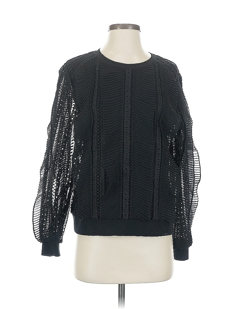 DANIEL RAINN Pre-owned Long Sleeve Top Black Crew Neck Tops