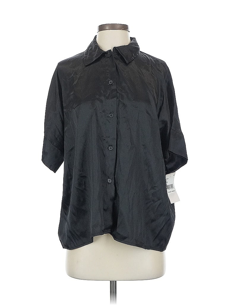 Pre-owned Linea Donatella 3/4 Sleeve Blouse In Black