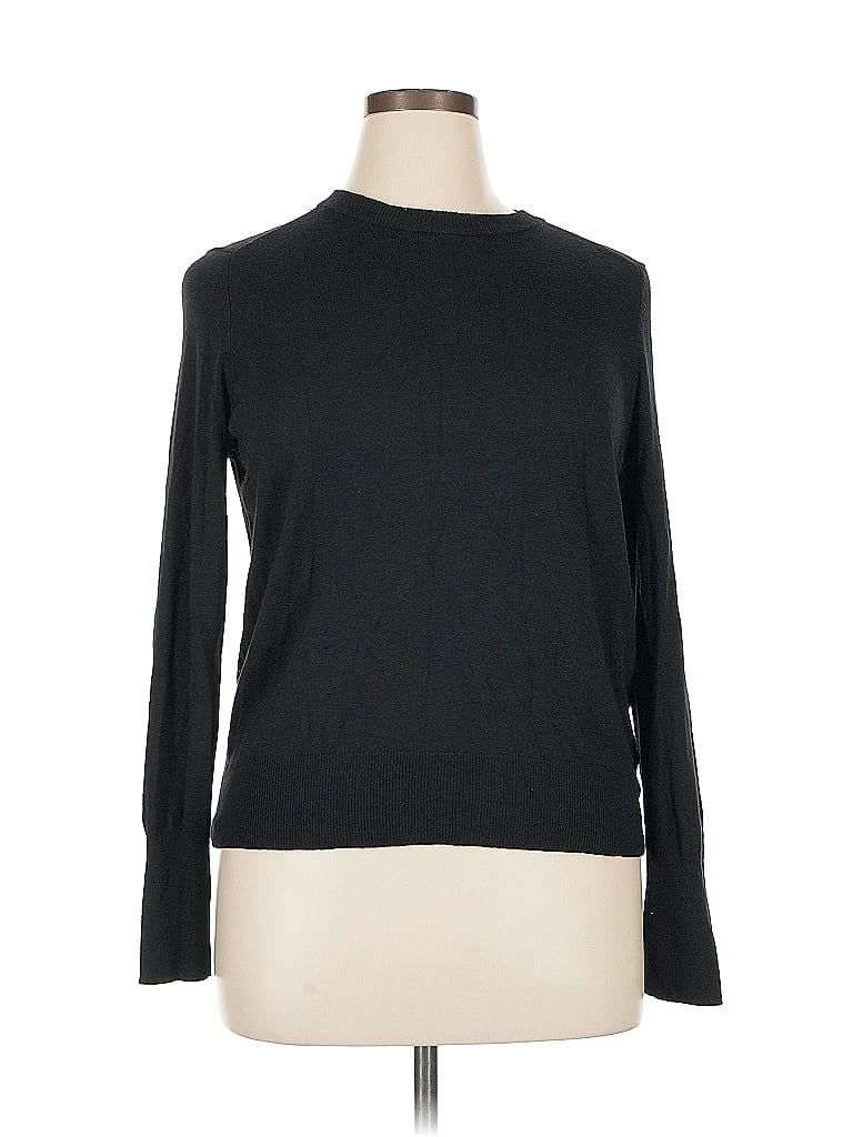 Pre-owned A New Day Long Sleeve Top Black Crew Neck Tops