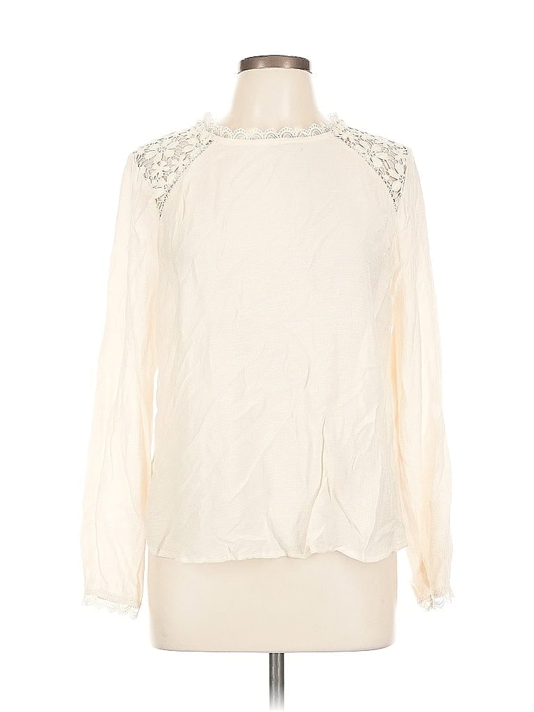 Pre-owned Mine Long Sleeve Blouse In White