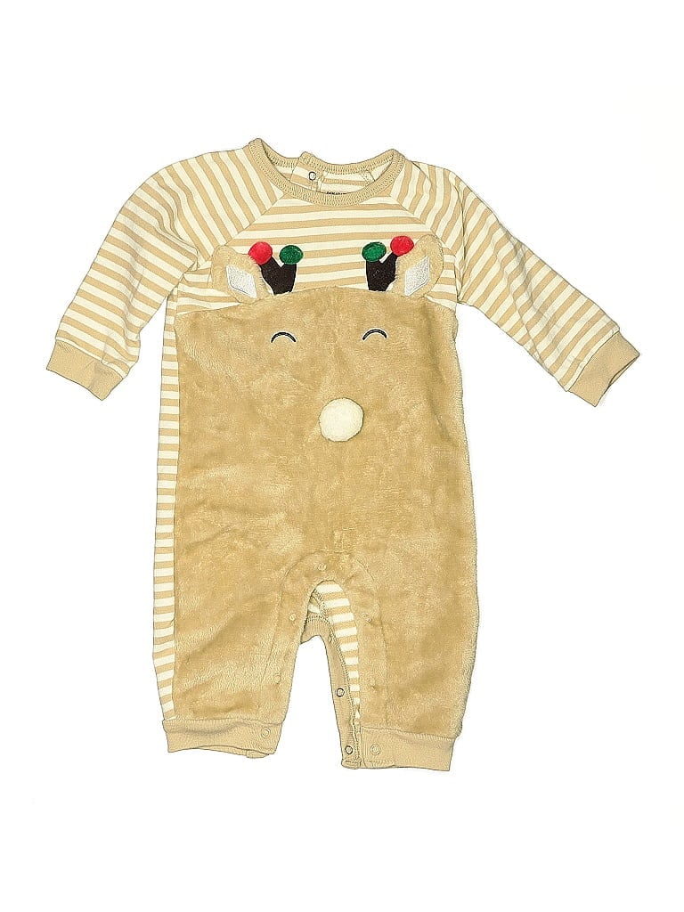 Pre-owned Holiday Time Babies' Long Sleeve Onesie In Gold