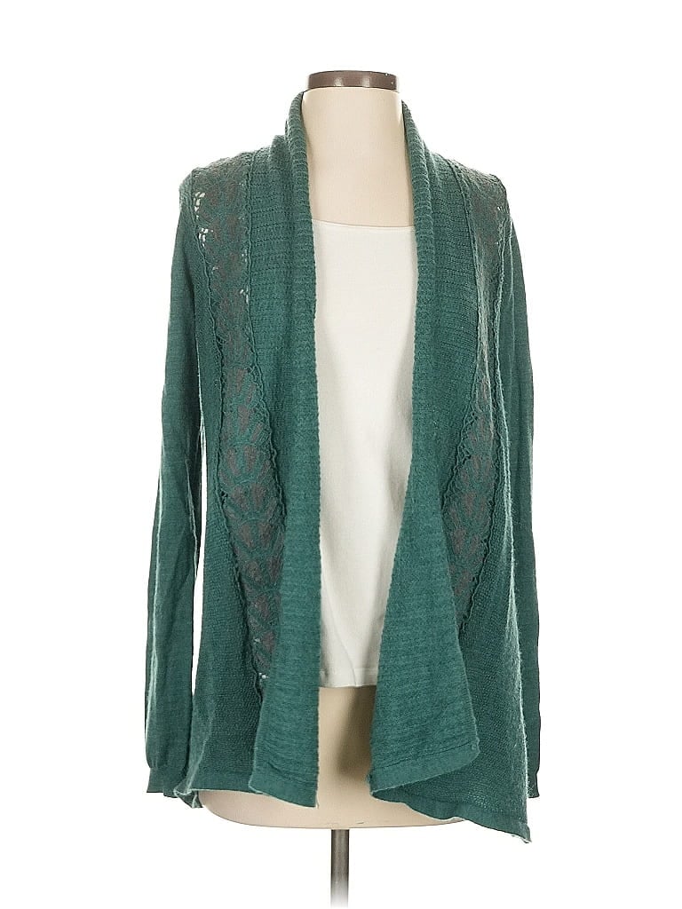 Pre-owned Knitted & Knotted Wool Cardigan Sweater In Green