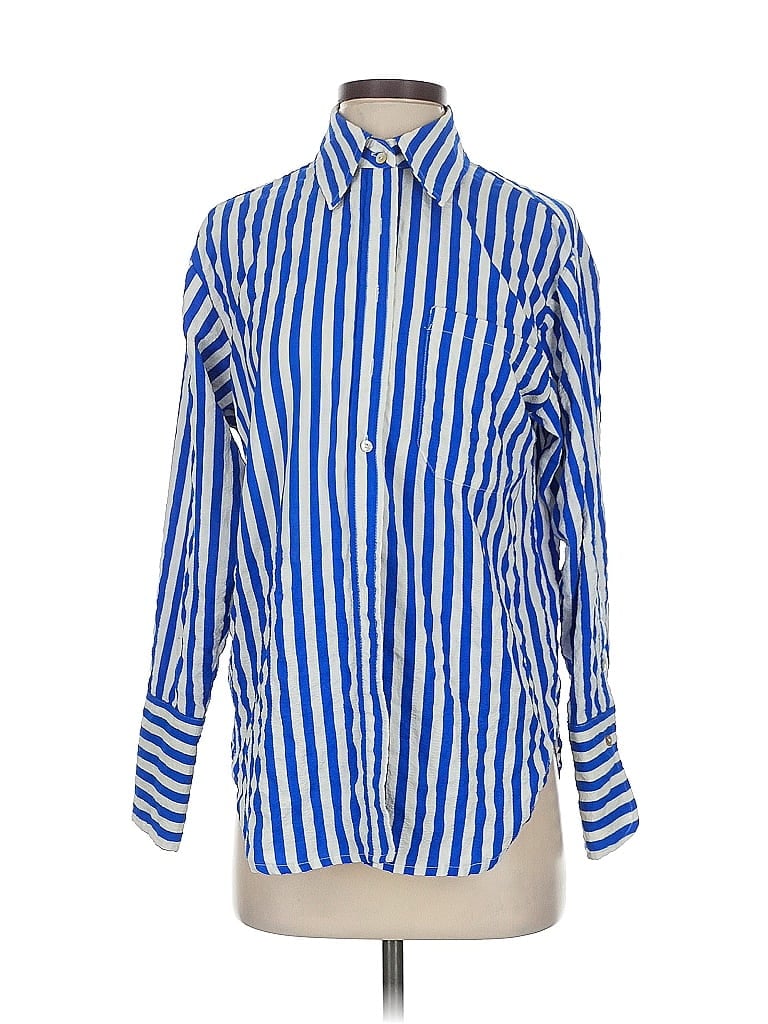 Pre-owned Altar'd State Long Sleeve Blouse In Blue