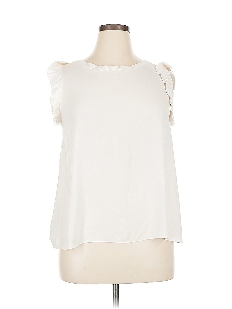 Pre-owned Ann Taylor Loft Sleeveless Blouse In White