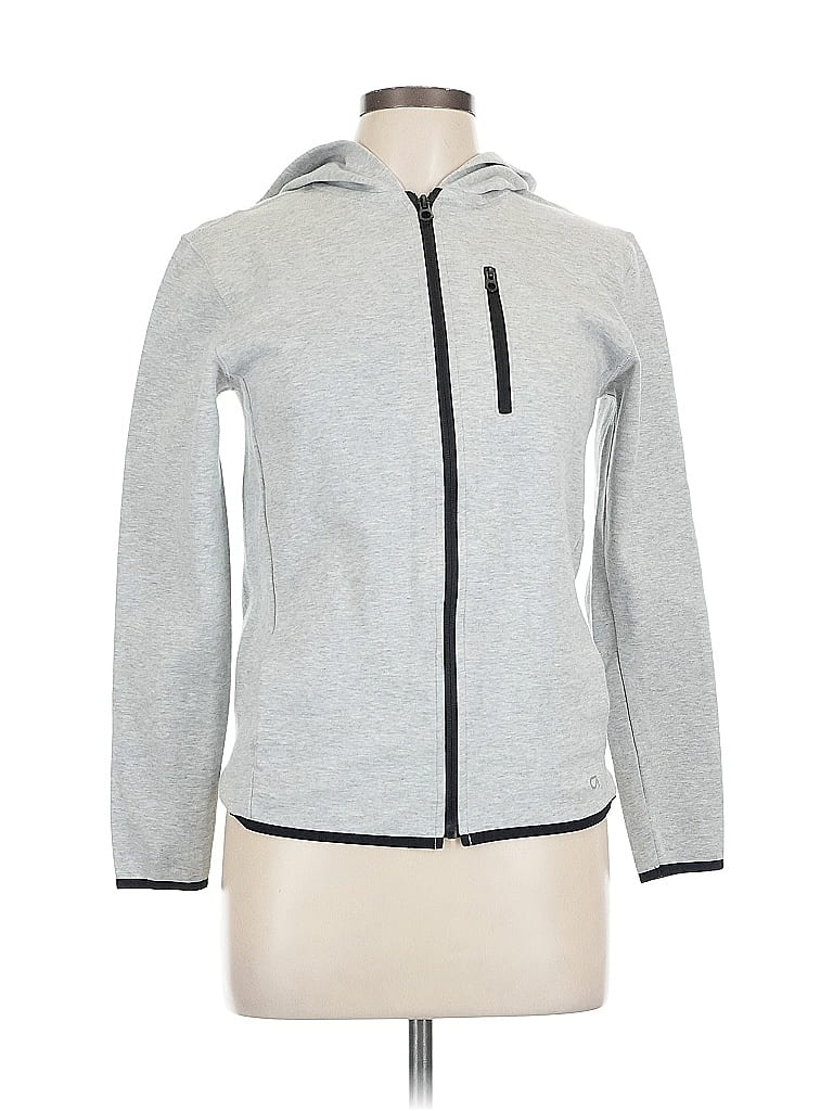 Pre-owned Gap Fit Zip Up Hoodie In Gray