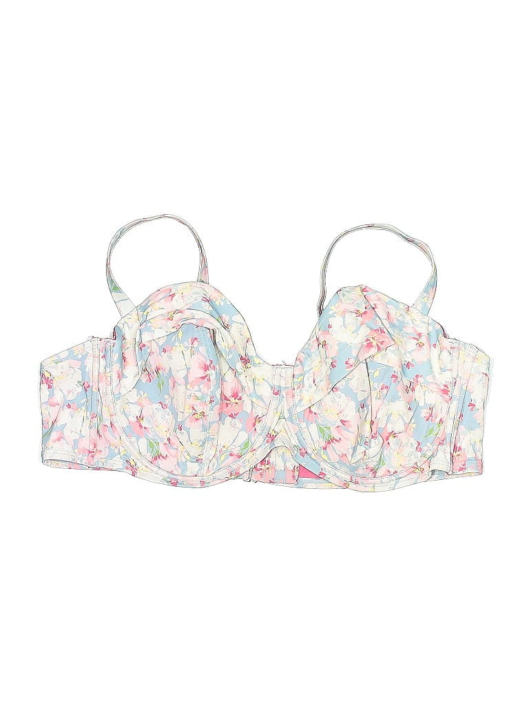 Pre-owned Adore Me Swimsuit Top Pink Floral Pattern Swimwear