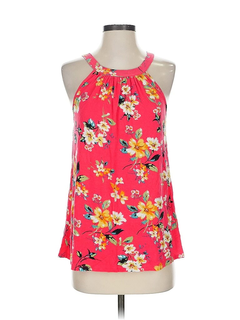 Pre-owned Loveappella Tank Top Pink Halter Neckline Tops