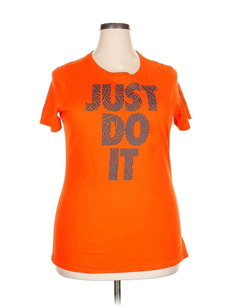 Click to view more detailed imagery on our partner's website Pre-owned Nike Short Sleeve Top Orange Scoop Neck Tops