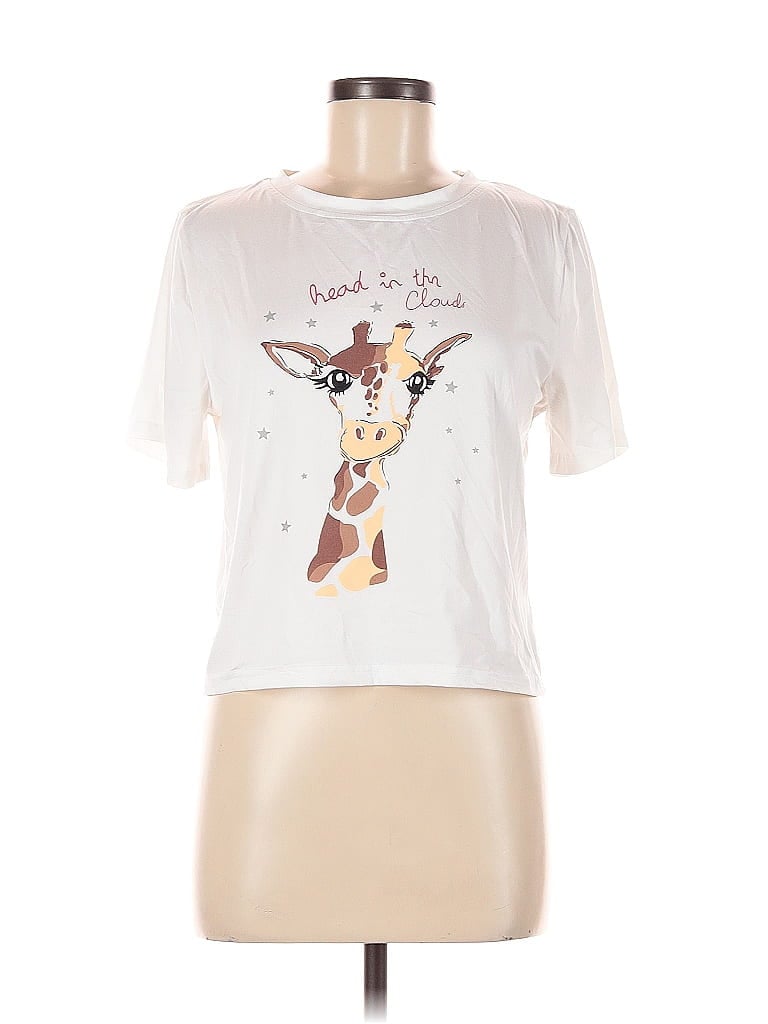 Pre-owned Unbranded Short Sleeve T-shirt In White