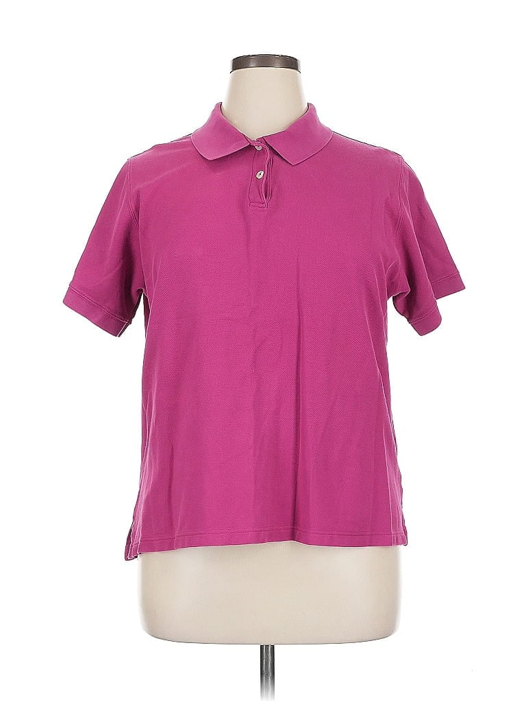 Pre-owned L.l.bean Short Sleeve Polo Shirt In Pink