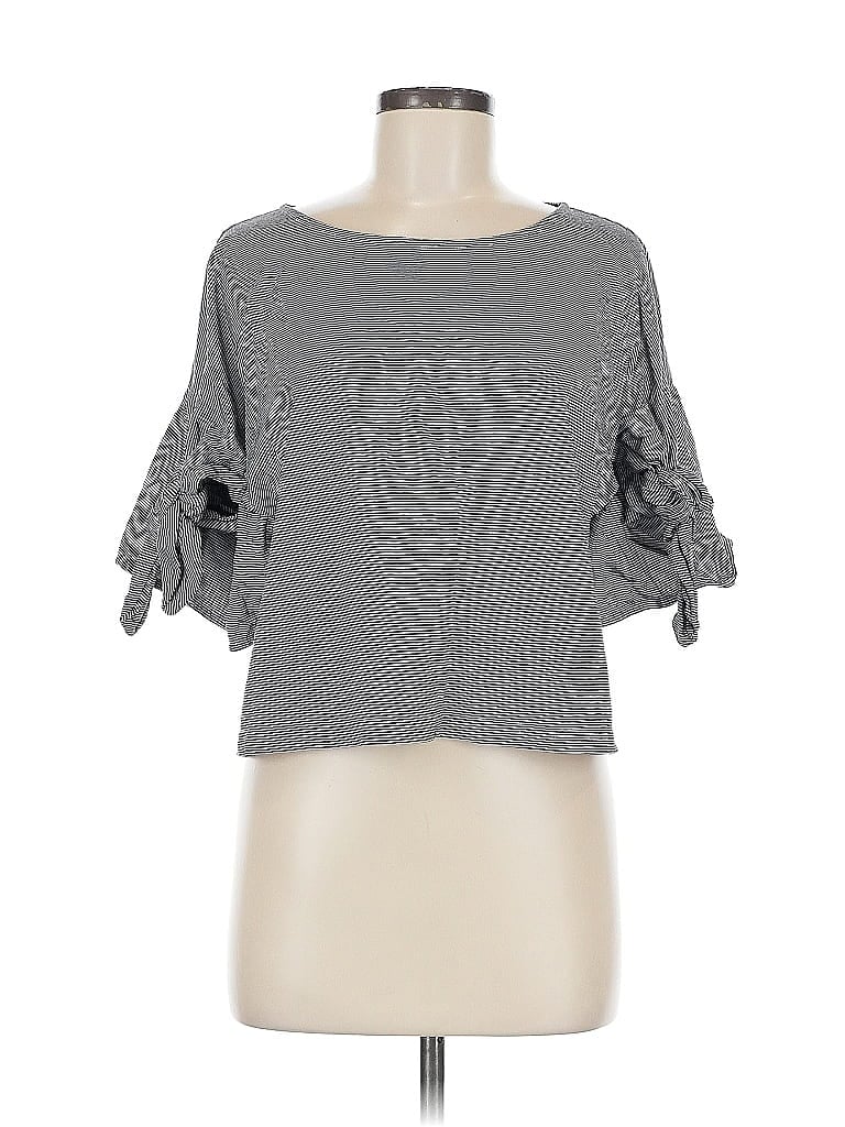 Pre-owned Ella Moss 3/4 Sleeve Top Gray Boatneck Tops