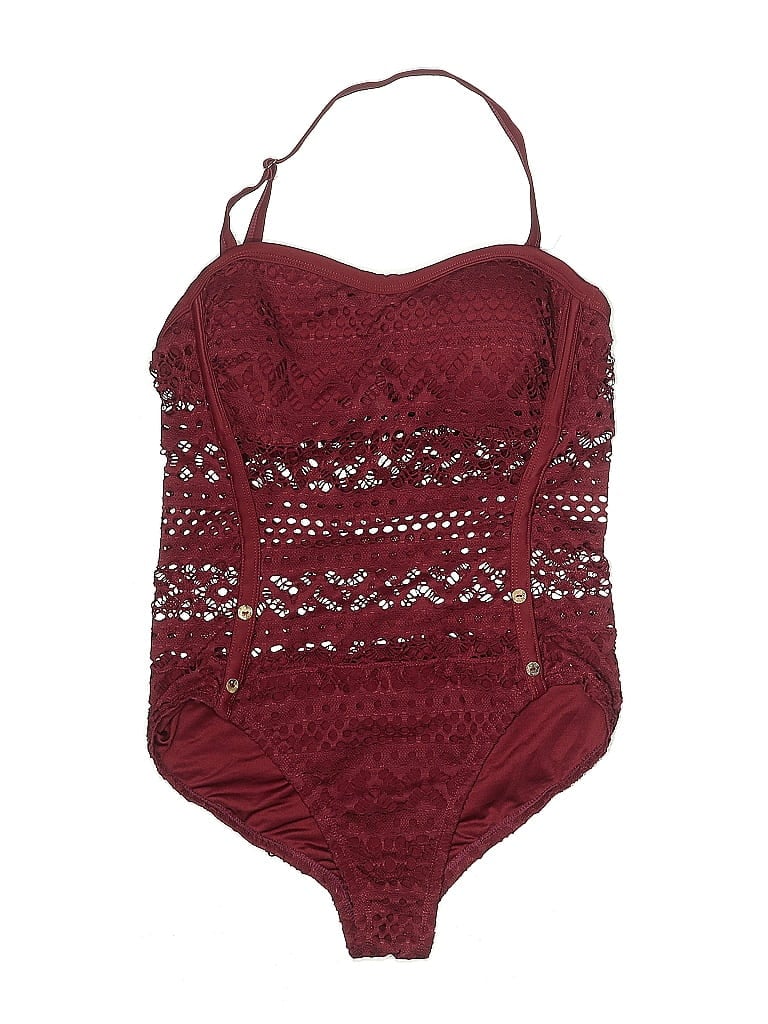 Pre-owned Unbranded One Piece Swimsuit In Burgundy