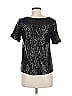 Ella Moss 100% Nylon Metallic Silver Short Sleeve Blouse Size M - photo 2