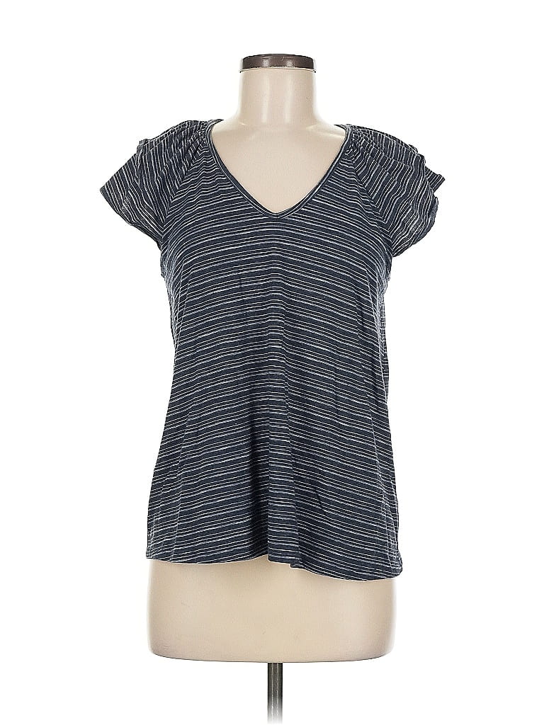 Pre-owned A.n.a. A New Approach Short Sleeve Top Gray V Neck Tops