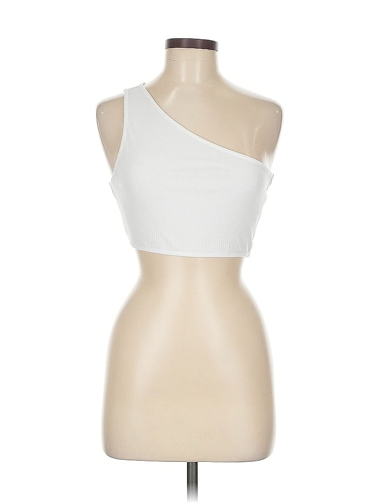 Pre-owned Superdown Tank Top White One Shoulder Neckline Tops