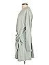Tibi 100% Polyester Solid Gray Blue Chalky Drape Wrap Dress Size 4 - photo 5