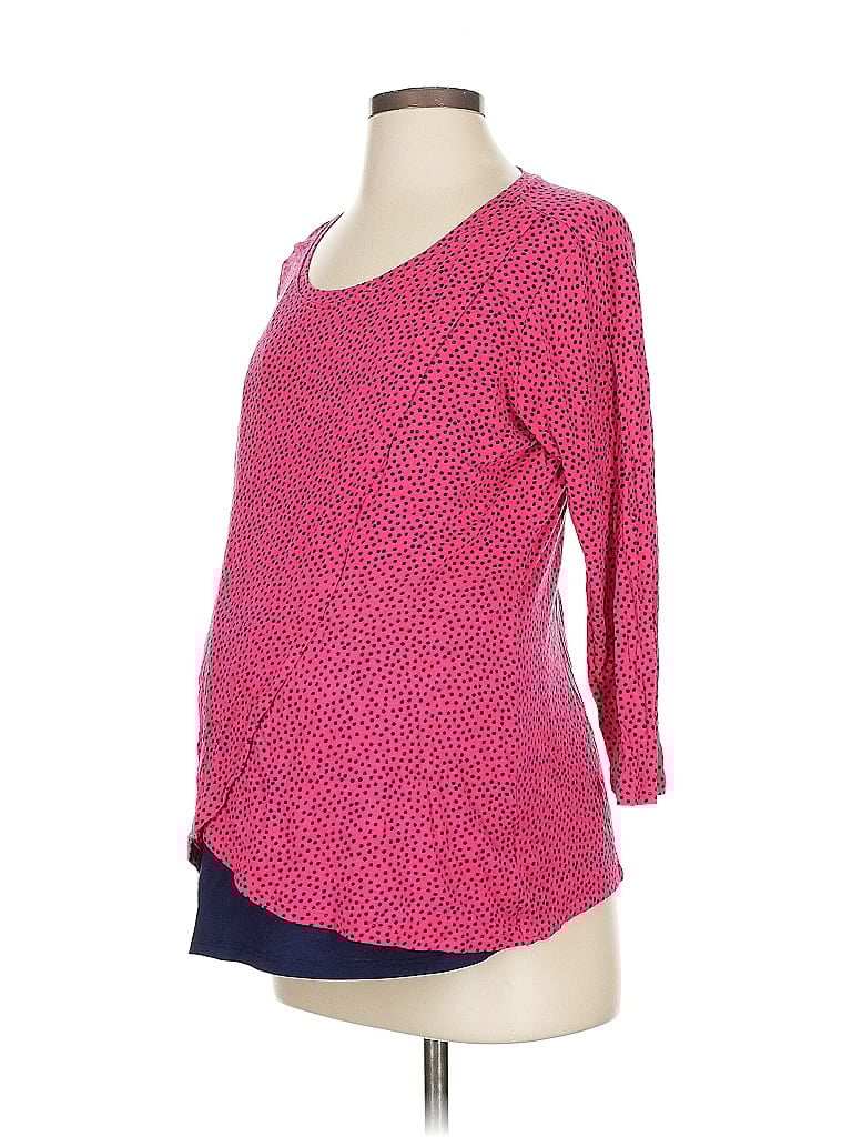 Pre-owned Motherhood 3/4 Sleeve T-shirt In Pink