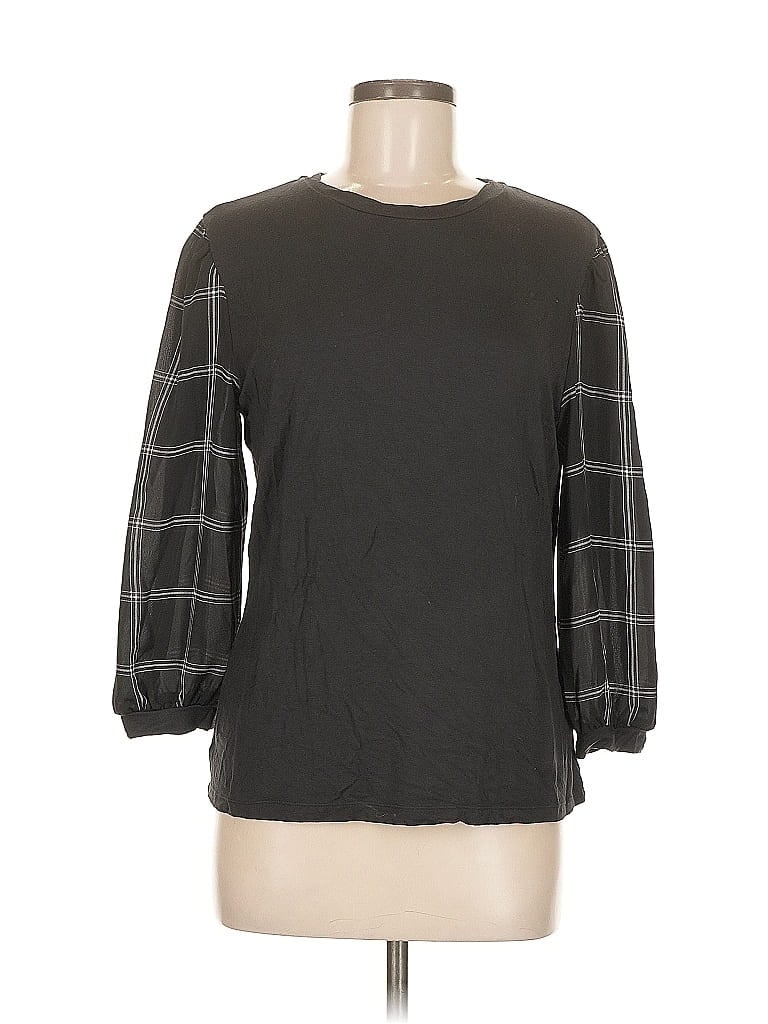 Pre-owned Laundry By Shelli Segal 3/4 Sleeve Top Gray Crew Neck Tops