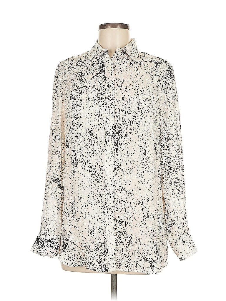 Pre-owned Banana Republic Long Sleeve Blouse In White