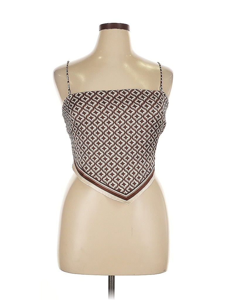 Pre-owned Garage Tube Top Brown Strapless Neckline Tops
