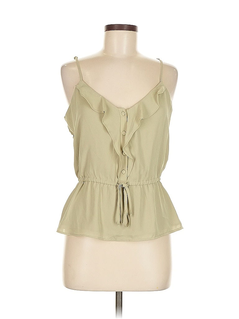 Pre-owned Express Sleeveless Blouse In Green
