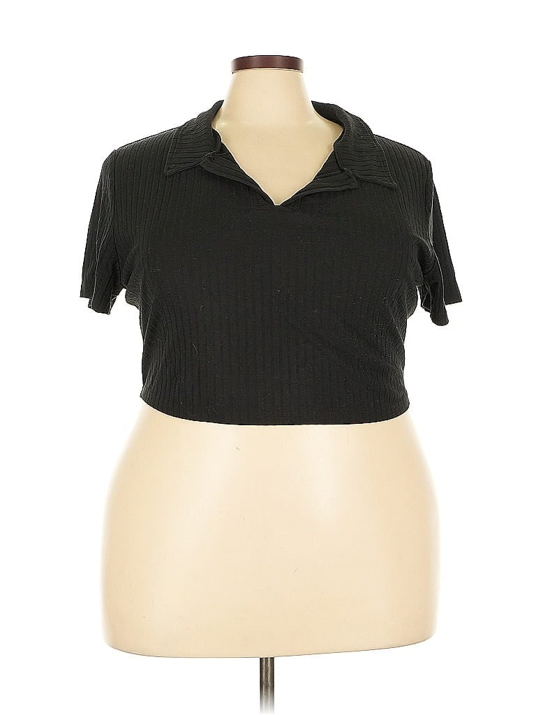 Pre-owned Shein Curve Short Sleeve Turtleneck In Black