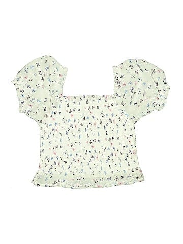 Aqua Short Sleeve Blouse (view 2)