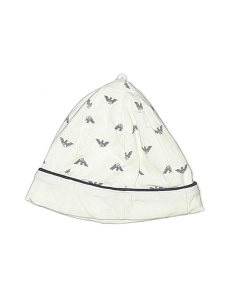 Pre-owned Armani Exchange Babies' Beanie Hat In White